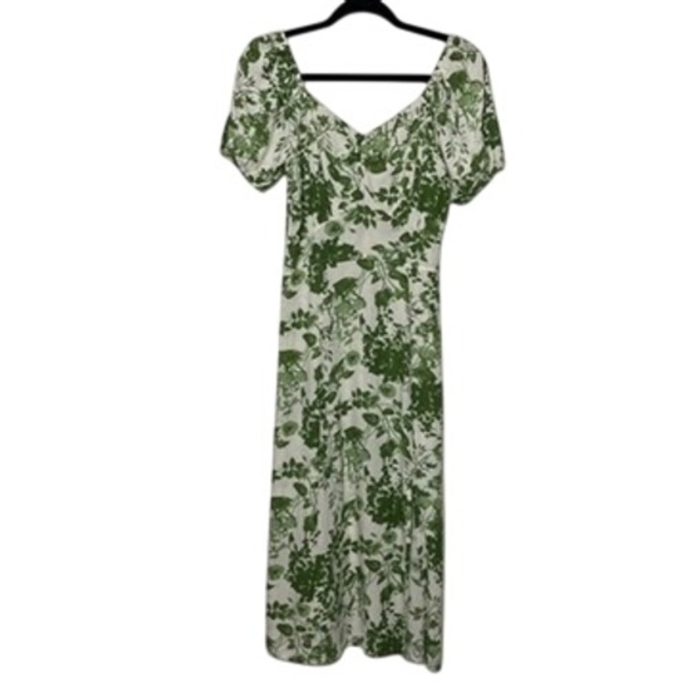 Speed Limit MPH Midi Dress Womens S Green White Floral Picnic Tea Party Romantic